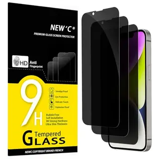 3er Set Sichtschutz für iPhone 13/14/16 (6,1 Zoll) – Blasenfrei, 9H Härte, verbessert, mit Panzerglas