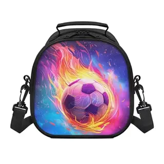 Renewold Fußball-Lunchbox für Jungen, auslaufsicher, tragbar, mit verstellbarem Riemen, für Schule, Camping & Picknick
