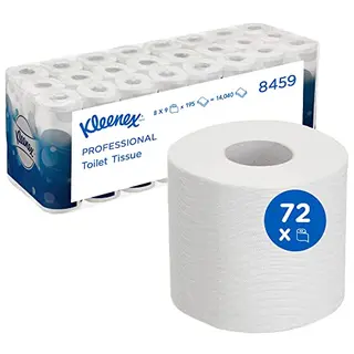 Kleenex 3-lagiges Toilettenpapier, 8 Packungen á 9 Rollen - insgesamt 72 Rollen