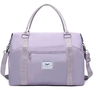 FIORETTO Damen Reisetasche Wasserdicht Weekender Sporttasche Lila Medium
