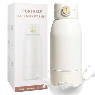 Tragbarer Flaschenwärmer für Babys - Schnelles Aufheizen von Muttermilch und Wasser, 500ml Kapazität, 24 Stunden konstante Temperatur