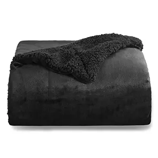 BEDSURE Kuscheldecke - Flauschige Sofadecke, Schwarz, 130x150 cm