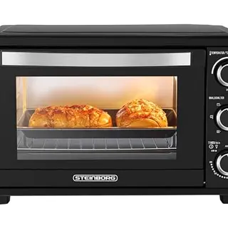 Steinborg Mini Backofen 25L mit Umluft – Elektrischer Pizzaofen 3in1, 100-230°C, 60 Min Timer