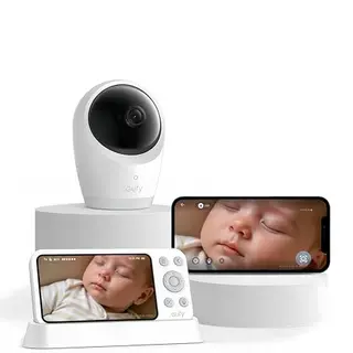 eufy Babyphone mit Kamera E21, 4K UHD, 5-Zoll-Display, Hybrid-WLAN, Steuerung per App, tragbare Kamera mit Akku