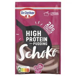 Dr. Oetker High Protein-Pudding-Pulver Schoko – Leckeres Dessert oder Protein Snack
