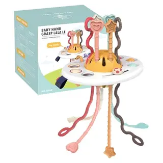 Montessori Zugschnur Spielzeug UFO – Sensorisches Silikon Spielzeug für Kleinkinder über 6 Monate