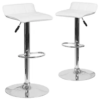 Flash Furniture Alice Barhocker, höhenverstellbar, Weiß, 2 Stück