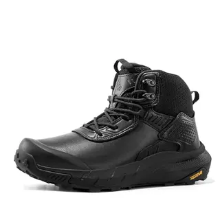 NORTIV 8 Herren Taktische Lederstiefel Schwarz