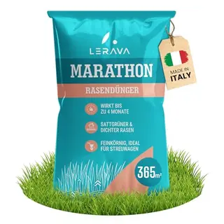 LERAVA® Rasenlangzeitdünger für dichten, vitalen Rasen – 365 m² – Langzeitwirkung bis zu 3 Monate
