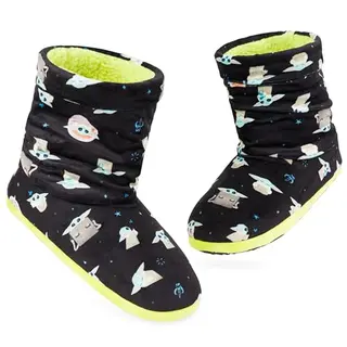 Disney Stitch und Baby Yoda Damen Hausschuhe mit Rutschfester Sohle, gefüttert, Mehrfarben, 34-35 EU