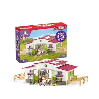 SCHLEICH Horse Club Reiterhof mit Reiterin und 2 Pferden | Spielzeugset für Kinder ab 5 Jahren | 97 Teile