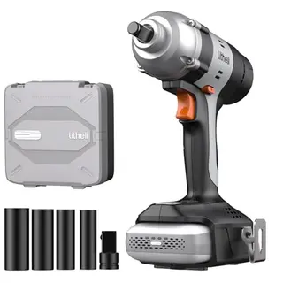 Litheli Akku-Schlagschrauber, 400 Nm, 1/2 Zoll, 2 Ah Akku, LED-Licht, variabler Drehzahl für Haus, Auto, DIY
