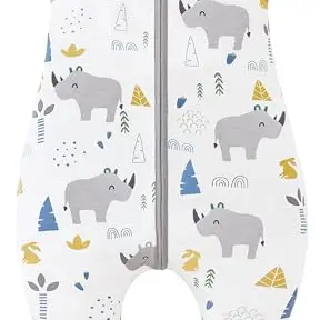 Chilsuessy Baby Schlafsack mit Beinen 2.5 Tog Unisex, Nashorn Design, 90 cm (Für Babys 95-105 cm)