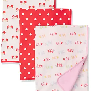 Amazon Essentials Disney | Marvel | Star Wars | Princess Unisex Baby Wickeltücher, 3er-Pack, Minnie Rainbow Chaser