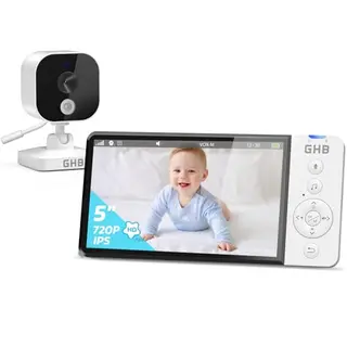 GHB Babyphone mit Kamera 5 Zoll HD – Nachtsicht, Zwei-Wege-Audio, 720P