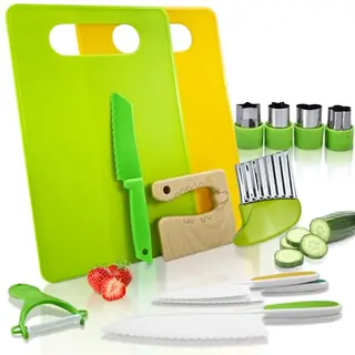 CNMTCCO 13-teiliges Kindermesser-Set für Kleinkinder ab 2 Jahren - Sicheres Schneiden und Kochen von Obst und Gemüse