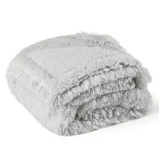 BEDSURE wasserdichte Hundedecke, 127x152 cm, weich, waschbar, für große Hunde, flauschig, Schutzdecke für Hundesofa, hellgrau