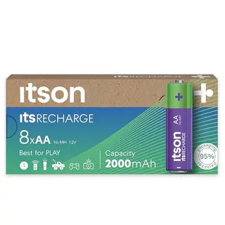 ITSON AA Akkus, 8 Stück, 2000 mAh, ideal für Fernbedienungen, Taschenlampen und Uhren