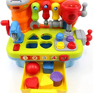 Werkbank für Kinder ab 1 Jahr - Spielzeug mit Musik, Licht & Soundeffekten, ideal als Geschenk für Jungen