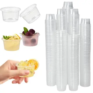 LANSKYLAN 500 Stück 30ml Plastik Shot Becher - Transparente Schnapsgläser für Partys und Jello Shots