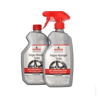 NIGRIN Peformance Turbo Felgenreiniger, 2x 0,5L, säurefrei, selbstaktiv, mit Wirk-Indikator