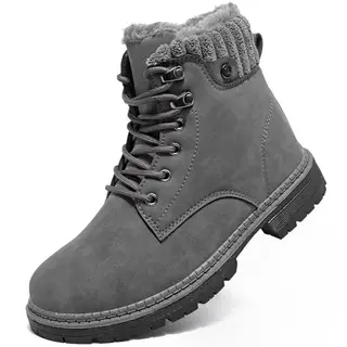 VTASQ Damen Winterstiefel Gefüttert Wasserdicht Rutschfeste Outdoor Schneestiefel Grau 38EU
