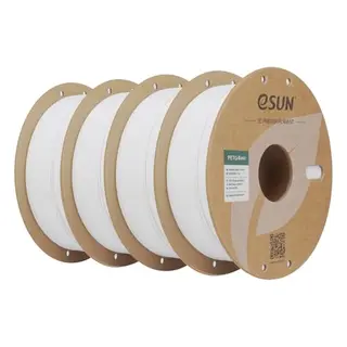 eSUN PETG Basic Filament 1,75mm, 4 Rollen, 1kg pro Rolle, Weiß, geeignet für 3D-Drucker