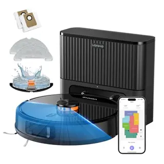 VONKO S6 Pro Saugroboter mit Wischfunktion & Absaugstation, 8000Pa, 180 Min Laufzeit, App & Alexa, Tierhaare & Hartböden