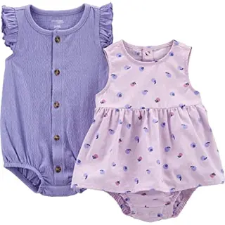 Simple Joys by Carter's Baby-Mädchen 2er-Pack Strampler, Purpur Berries/Violett