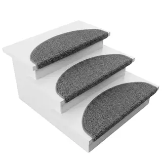 Floordirekt Stufenmatten Madrid – Weiche, rutschhemmende Treppenmatte, grau, 23,5x65cm