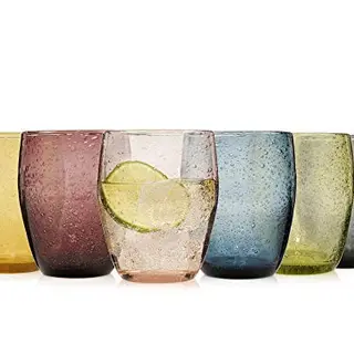 Sänger Trinkgläser Set London, 6-teilig, 250ml, bunt, Tropfen-Textur, perfekt für Alltag, Frühstück, Familienessen und Outdoor