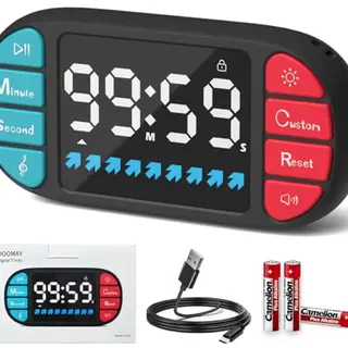 DOOMAY Digitaler Küchentimer mit 3,6-Zoll-LED-Anzeige und 4 Alarmtönen für Haus und Küche