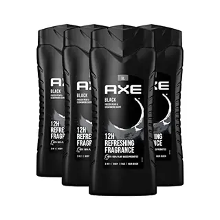 AXE 3-in-1 Duschgel & Shampoo Black XL – Bodywash & Shampoo für Körper, Gesicht & Haar – 4 Stück
