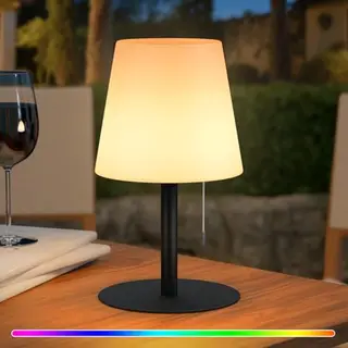 uuffoo Kabellose LED Tischlampe – Warmweiß & RGB, USB-C Aufladbar, Ideal für Camping, Garten & Balkon (Schwarz)