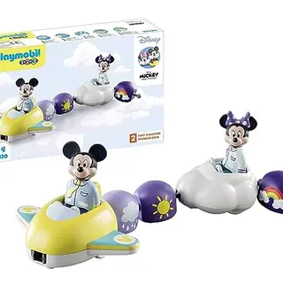 PLAYMOBIL 1.2.3 Disney Mickys & Minnies Wolkenflug, Lernspielzeug für Kleinkinder ab 12 Monaten