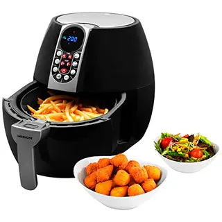 MEDION E10 S Heißluftfritteuse, 4L, 1500W, digitales Bedienfeld, schwarz