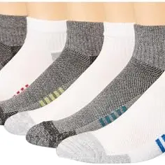 Amazon Essentials Herren Knöchelsocken, 6 Paar, Atmungsaktiv, Grau/Weiß, Größe 41-45