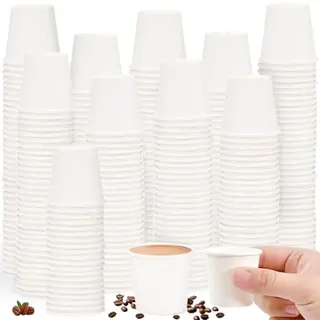 LANSKYLAN 500 Stück Mini Pappbecher 30ml für heiße Getränke und Schnaps – Einwegbecher für Party und Hochzeit