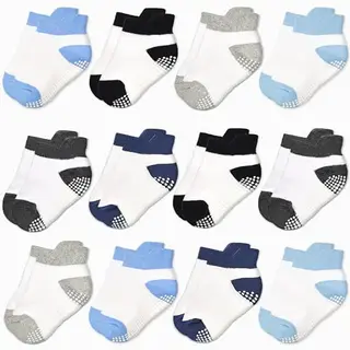 HYCLES Baby Anti-Rutsch Socken für Neugeborene & Kleinkinder - 12 Paare, 6-12 Monate