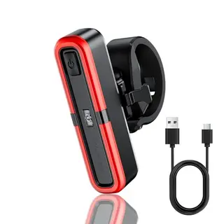 OnMeto Fahrrad Rücklicht, USB, wiederaufladbar, wasserdicht (Schwarz)