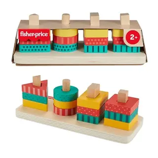 Fisher-Price Formen-Stapelspielzeug aus Holz für Kleinkinder ab 2 Jahren
