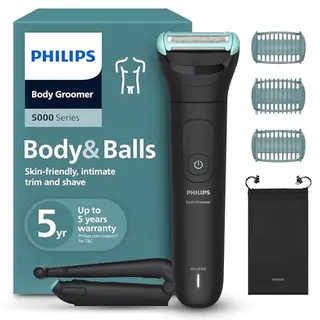 Philips Bodygroom 5000 für Herren – mit Dreifachschutz, elektrisch trimmen und rasieren, duschfest, 100 Min. Laufzeit, Modell BG5480/15