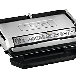 Tefal OptiGrill+ XL Kontaktgrill mit 9 Programmen und abnehmbaren Platten, Elektrogrill aus Edelstahl