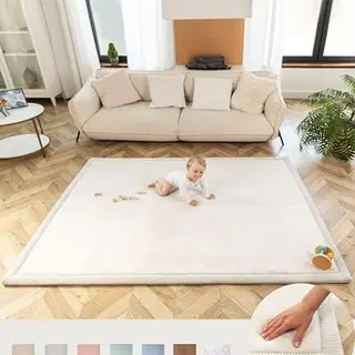 Hakuna Matte Wolkenweiche Spielmatte Baby 200x150cm, grau – Rutschfeste Krabbelmatte für das Kinderzimmer