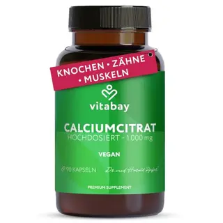 Vitabay Calcium 1000 mg – 90 vegane Calciumcitrat-Kapseln
