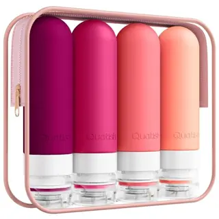 Quatish Reiseflaschen Set, 4 Stück, Reisebehälter, Rosa