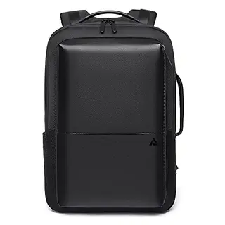 Arrivly Damen & Herren Rucksack, Uni, modern, wasserdicht, mit Laptopfach, komfortabler Daypack, Schwarz