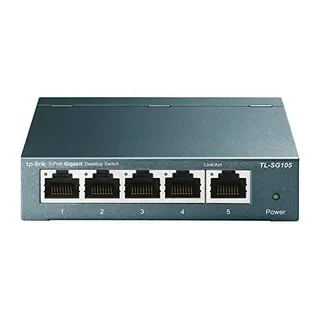 TP-Link TL-SG105 5-Ports Gigabit Switch, metal, unmanaged, lüfterlos, blau metallic