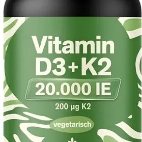 Vitamin D3 K2 hochdosiert – 365 Tabletten – 20000 IE