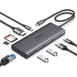 UGREEN Revodok Pro 109 USB C Hub mit HDMI 4K, PD100W, Ethernet und SD/TF für iPhone 17, MacBook Pro/Air, Galaxy S24